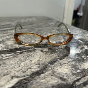 Bookmark Women's Brown and Green Glasses clear lens ready to wear